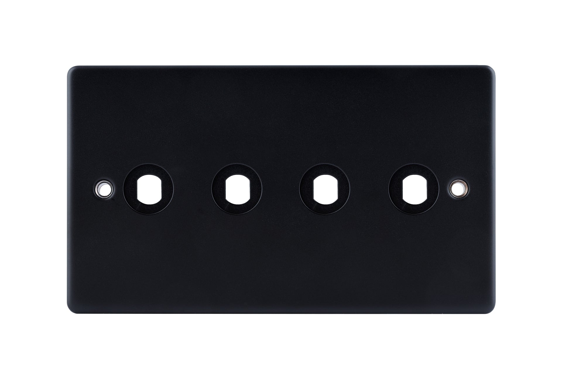 D-DP4-MB 4 Gang Dimmer Plate (No Module) Matt Black